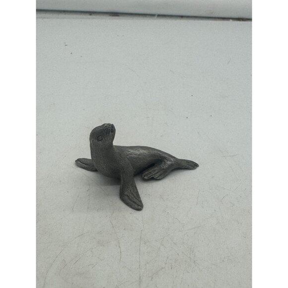 Vintage Pewter Miniature Figurine Seal Sea Lion - Picture 1 of 8